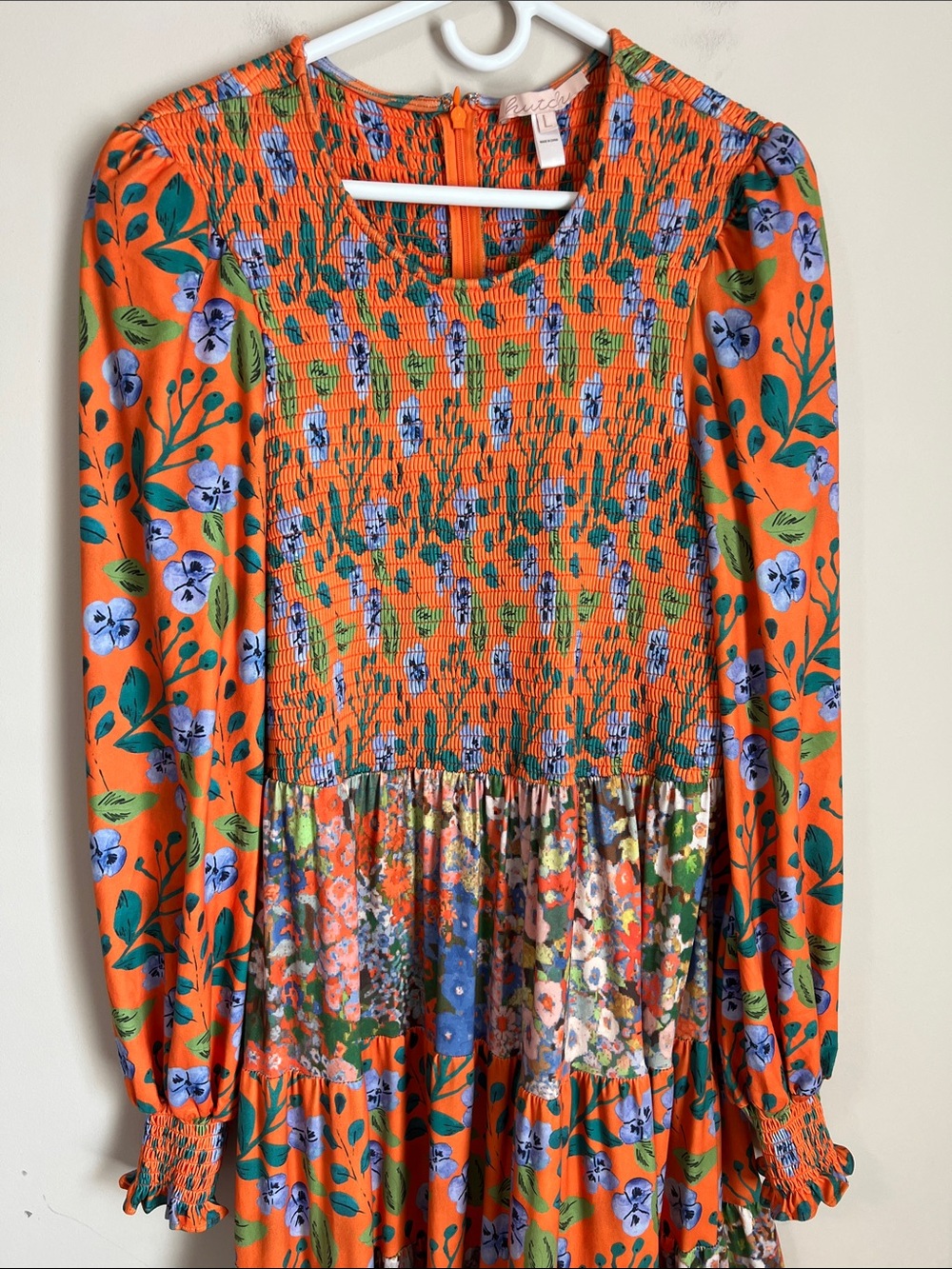 Hutch Orange Floral Maxi Dress with Blue & Green Accents - Picture 2 of 10